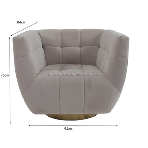 Tufting Velvet Swivel Accent <b>Chair</b> Petal Back <b>Shell</b> Design Gold Round Base Modern Lounge <b>Chair</b> Hotel Lobby Living Room Furniture - Product Image 4