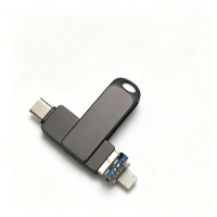 Clé USB 4-en-1, Nouveau Produit en Promotion, USB 2.0, Capacités 32 Go, 64 Go, 128 Go, 256 Go, Fabriquée en Alliage de Zinc