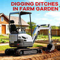 Livraison gratuite, mini-excavatrice Powston de 1,8 tonne avec moteur Kubota Yanmar, certifiée EPA CE, petite excavatrice hydraulique compacte