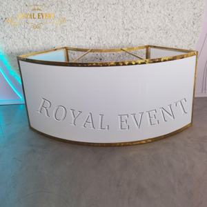 Table de comptoir extérieure <span class=keywords><strong>moins</strong></span> chère Table de bar ronde en acrylique ensemble de Tables de bar de mariage pour cocktail en or à vendre - Product Image 5