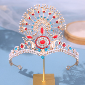 Corona Nacional Estilo Indio Árabe Islámico, Color Oro Perla, con Diseño de Pavo Real, Estilo Vintage - Product Image 5