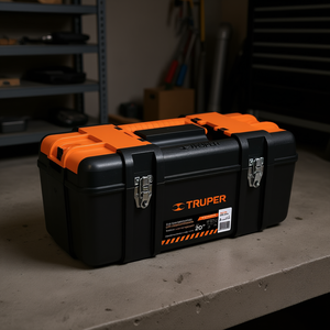 Boîte à outils robuste Truper de 20 pouces avec 14 compartiments, construction en fer peint imperméable, fermeture à loquet pour le rangement dans le garage - Product Image 2