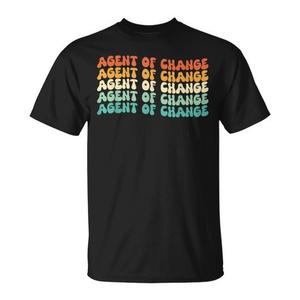 T-shirt Agent Of Change nera unisex per adulti taglia media, abbigliamento promozionale - Product Image 1