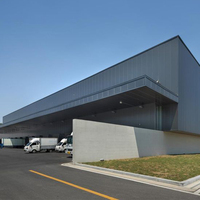 Bâtiment d'entrepôt en structure légère en acier avec dalle en béton et murs en briques, services de soudage et de découpe au Liban