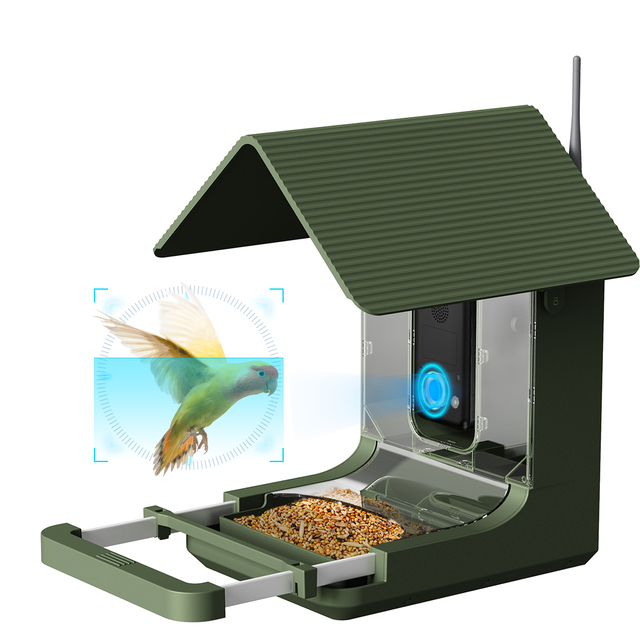 WILLFINE Outdoor Full Color Night Vision Birdkam AI Bird Identify Smart Bird Feeder 4K Camera IP66 Waterproof 2.4G/5G Wi-Fi
