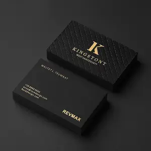 Custom Design Visiting Card Luxury Black Embossed Business Card Printed Gold Foil Stamping Paper Cards With Own Logo
