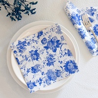 Serviettes en papier jetables à motif floral couleur saumon, Serviettes en papier
