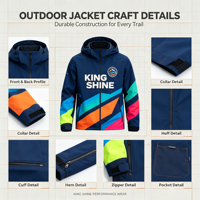 Veste imperméable à capuche pour homme, veste softshell pour homme, coupe-vent en polyester, veste de travail, uniformes de travail, sublimation, printemps 2027