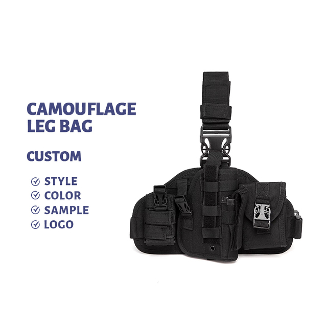 High-quality Outdoor Durable Camouflage Thigh Leg Holster Tactical Waist Leg Pouch Adjustable Sports Running Hunting Leg Pack