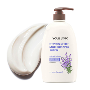 Lotion corporelle à la lavande biologique avec beurre de karité et huiles végétaliennes Acide hyaluronique Apaisant Hydratation nocturne <span class=keywords><strong>pour</strong></span> peaux sèches Soulagement du stress - Product Image 1