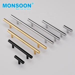 Современный шкаф, роскошные металлические дверные ручки, мебель из нержавеющей стали, T-бар, дверная ручка для шкафа, ящика для шкафа - Product Image 1