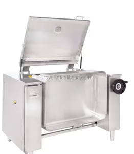 Poêle à braiser/friteuse électrique basculante professionnelle à double enveloppe de 150 litres pour cuisson au gaz - Product Image 5