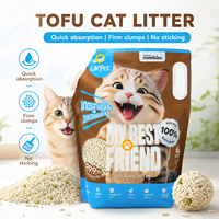 Litière pour chat en tofu antibactérienne, à forte absorption, biodégradable, faible teneur en poussière, jetable aux toilettes | Litière pour chat naturelle anti-odeur