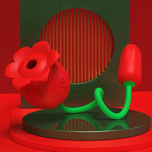 사용자 정의 로고 2-in-1 전기 미니 진동기 로즈 사프란 USB 마그네틱 충전기 AV 지팡이 기능이있는 더블 로즈 섹스 토이 - Product Image 5