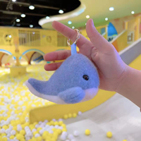 Jouets en peluche doux en gros, porte-clés en peluche de dauphin mignon, 8 cm, porte-clés en peluche de dauphin de dessin animé, animaux marins