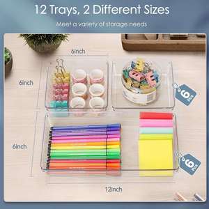 ชุดถาดจัดระเบียบพลาสติกใสแบบเป็นมิตรกับสิ่งแวดล้อม 25 ชิ้น สำหรับใช้ในครัว ห้องน้ำ โต๊ะทำงาน และโต๊ะเครื่องแป้ง สำหรับใส่เครื่องประดับ - Product Image 3
