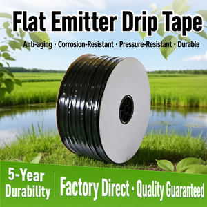 Ruban goutte-à-goutte PE 16 mm fourni par le fabricant, tuyau d'irrigation plat avec goutteurs de 0,2 mm, 0,3 mm, 0,4 mm, débit 2 L/H, 3 L/H pour système d'irrigation agricole - Product Image 1