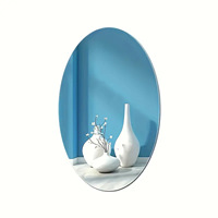 Miroir de salle de bain ovale en acrylique anti-explosion, style nordique, sans perçage, miroir souple pour toilettes, miroir adhésif pour la maison