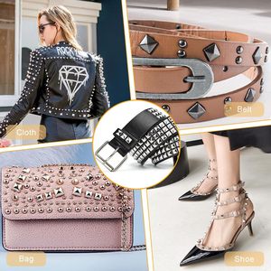 Ensembles de rivets carrés en cuir, clous pyramidaux métalliques pour poignets en cuir, bottes, vêtements, colliers pour animaux, ceintures, sacs, bracelets punk - Product Image 6