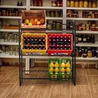 Étagère à vin autoportante en métal à trois niveaux réglable, support de rangement pour 6 bouteilles, organisateur pour la cuisine et le salon
