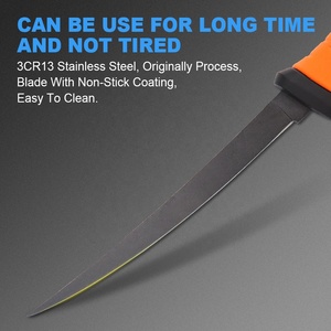 Dao câu cá bằng thép không gỉ tùy chỉnh YUEYANG OEM/ODM, dao lọc thịt cá ngoài trời, lớp phủ chống dính, nhựa PP+TPR, dùng trong nhà bếp - Product Image 2