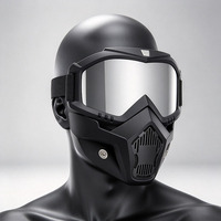 Masque de moto élégant avec écran facial détachable, masque de casque de motocross, lunettes de protection avec lentille PC, en stock
