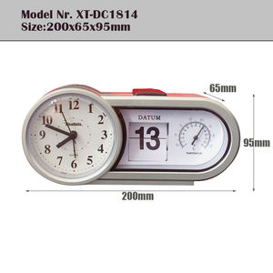 Рекламные аналоговые часы в стиле ретро, Настольный будильник, винтажные Ретро-часы с термометром даты для пожилых людей - Product Image 3
