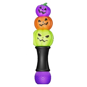 Baguette à bulles électrique fantôme à 10 trous avec lumière pour <span class=keywords><strong>Halloween</strong></span>, jouet de bâton à bulles d'extérieur pour jeux de fête estivale - Product Image 3