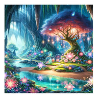 Peinture Diamant Forêt Magique, Toile de Haute Qualité, Kits de Peinture Artistique avec Diamants AB Poussière de Fée ASF3204