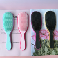Brosse à cheveux professionnelle classique ionique à dents larges, pliable, légère, portable, antistatique, démêlante, résistante à la chaleur, avec poils en nylon