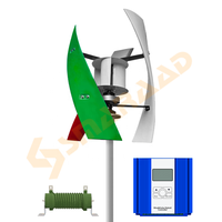 Système hybride éolien solaire Smaraad 1kw 3kw 5kw 10kw, générateur éolien vertical VAWT