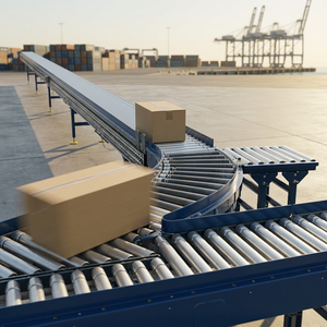 Transportador de Rodillos por Gravedad, Sistema de Transportador de Rodillos Curvos para Línea de Envío en Almacenes, Manejo de Cajas - Product Image 1