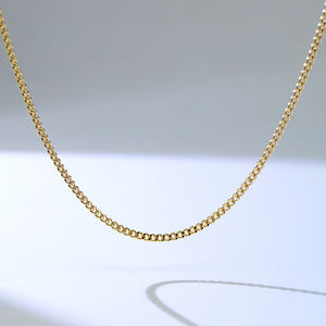 1,35mm Bordstein Miami Cuban Link Juwel Massiv Großhandel Goldschmuck Großhandel Zarte Goldkette 14k Halskette - Product Image 5