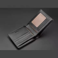 Portefeuille Homme Haut de Gamme en Cuir Véritable Très Vendu, Modèle Court à Fermeture Éclair, Multi-Fentes pour Cartes de Crédit, pour Dropshipping