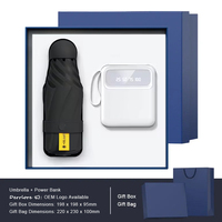Ensemble cadeau d'entreprise de luxe personnalisé 2026 : parapluie promotionnel et batterie externe avec logo pour le Nouvel An