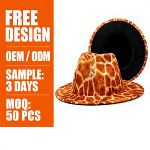 Tierdruck-Fedora-Hüte im Großhandel, flach und steif, für mexikanische <span class=keywords><strong>Panama</strong></span>-Hüte - Product Image 1