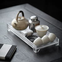 Plateau de service et de rangement en acrylique transparent avec design de table de préparation pour organiser les services à thé et les accessoires, fabriqué en Chine