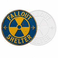 Plaque Métallique Vintage Fallout Shelter, Décoration Murale Rustique Rétro pour Garage, Bunker, Man Cave
