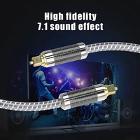 Câble audio optique Toslink torsadé haut de gamme, connecteurs plaqués or 24 carats, PVC tressé durable, pour haut-parleurs et projecteurs