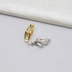 Pendentif en argent S925 pour femme, pendentif incrusté de perles avec plateau vide, accessoires de bijoux DIY, produit semi-fini - Product Image 3