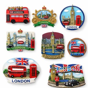 Imán de nevera con logotipo personalizado, estilo Art Deco, recuerdo británico, de resina, forma irregular, 3D, magnético, fuerte, ecológico, directo de fábrica - Product Image 1