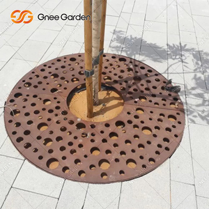 Rejilla para Árboles de Acero Corten Resistente a la Corrosión con Orificios Decorativos para Cubrir Pozos de Árboles en Caminos de Jardines y Parques Urbanos (Contemporáneo) - Product Image 6