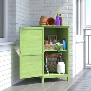 Abri de jardin en bois de sapin, armoire de rangement extérieure, 1 étagère réglable, petit modèle 55x54x100cm, vert - Product Image 1