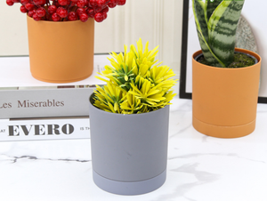 Macetas para Plantas <span class=keywords><strong>de</strong></span> Interior y Exterior con Orificios <span class=keywords><strong>de</strong></span> Drenaje y Platos, Macetas <span class=keywords><strong>de</strong></span> Plástico Ligeras Multicolores para Decoración del Hogar - Product Image 2