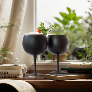 2023 nuevo Popular mate negro <span class=keywords><strong>Gin</strong></span> <span class=keywords><strong>Tonic</strong></span> vidrio diseño moderno copas de vino logotipo personalizado - Product Image 2