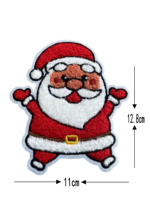 Patchs de Noël personnalisés en chenille, brodés en tissu éponge, motifs Père Noël, Renne, Bonhomme de neige, à coudre sur vêtements, sacs à dos, appliques décoratives