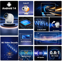 Topleo Projecteur Vidéo 8K Android 14 Projecteur LED Intelligent pour la Maison 1080p Portable Android Wi-Fi