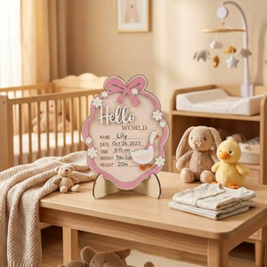 Letrero de Anuncio de Nacimiento de Ganso Tonto, Tabla de Madera para Hitos del Primer Cumpleaños, Regalo de Recuerdo para Baby Shower, Manualidades - Product Image 3