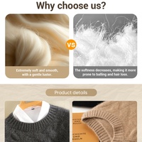 Pull en cachemire pur à 100 % pour homme, col montant, double fil, épais, chaud, doux, pour l'hiver, pull-over unisexe, tricoté