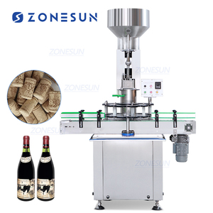 ZONESUN ZS-DSJ2 haute vitesse en bois naturel liège Gin rhum liqueur verre bouteille de vin bouchage liège pressage Machine - Product Image 1